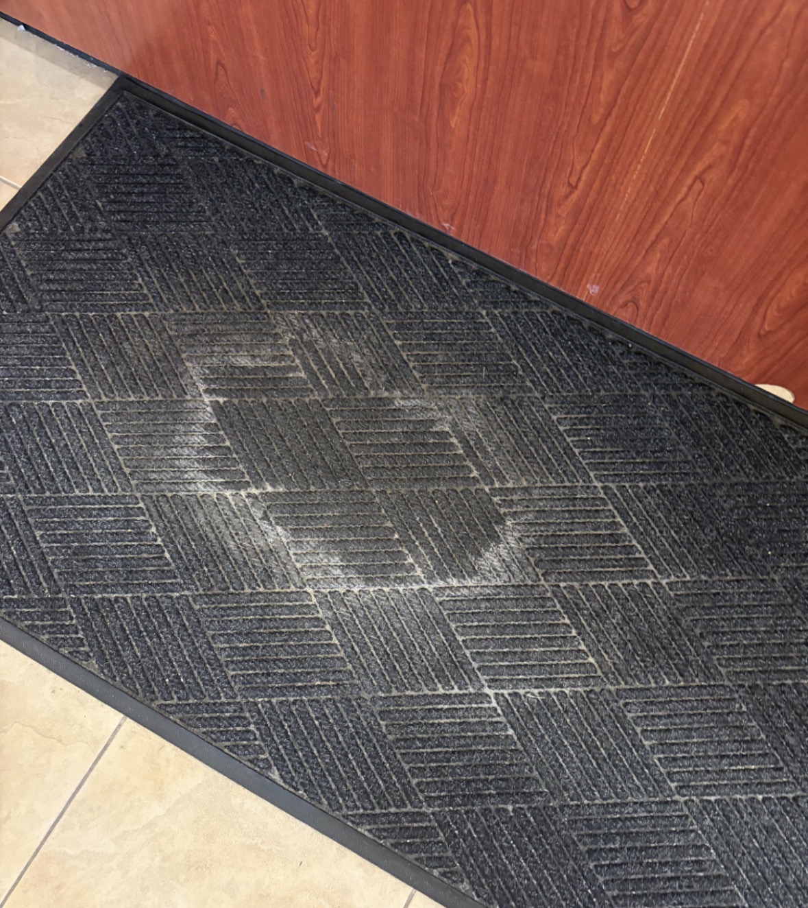 Before: a dull and dirty hardwood floor